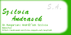 szilvia andrasek business card